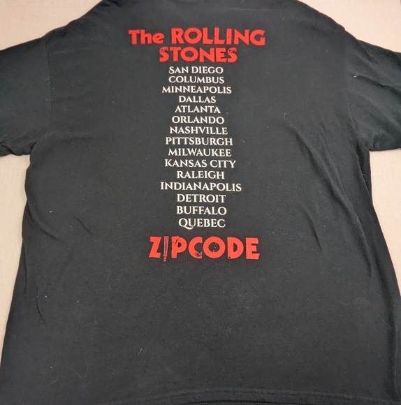 The Rolling Stones Authentic Concert Merch 2015 Zip Code Tour Tee 2XL. - Picture 6 of 7